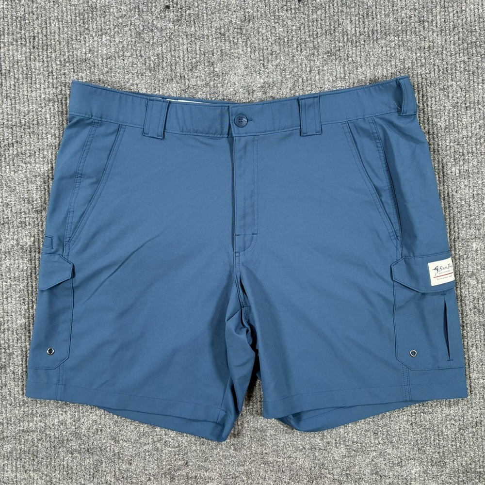 Bimini Bay Outfitters Mens Fishing Cargo Shorts Size 44 Blue Outdoor Performance